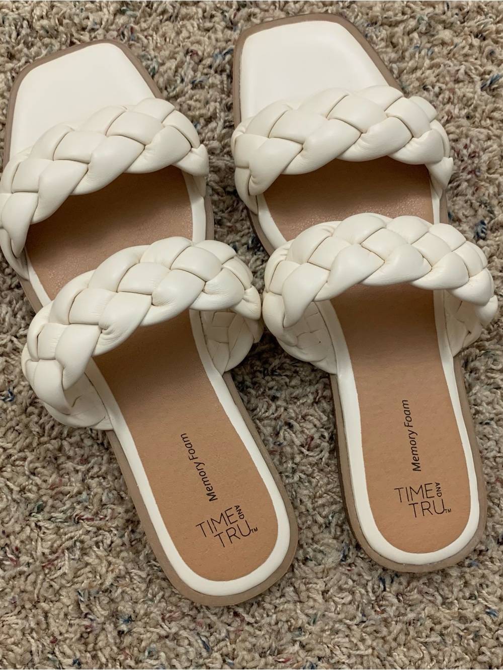 NEW Time and Tru Braided Memory Foam Sandal